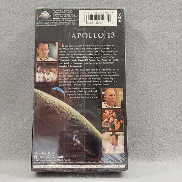 APOLLO 13 (VHS, 1995) Tom Hanks, Video VCR Tape Movie Vintage New Factory Sealed - Picture 2 of 3